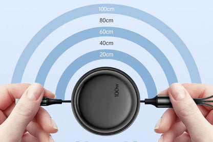 3 In 2 Retractable Multi Charging Cable Retracted USB C Cell Phone Charger V1263-JX-6403