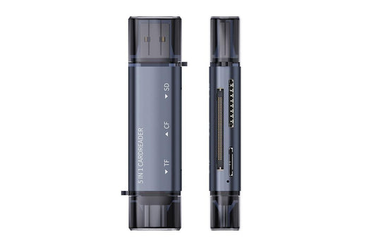 USB C SD Card Reader 5- in-1 Memory Card Reader for CF SD TF V1263-JX-6405
