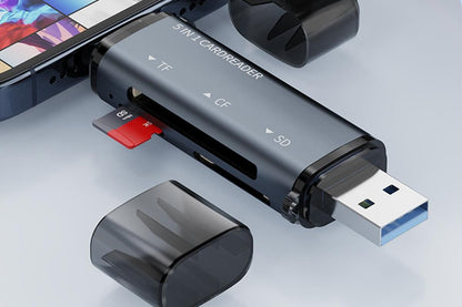 USB C SD Card Reader 5- in-1 Memory Card Reader for CF SD TF V1263-JX-6405