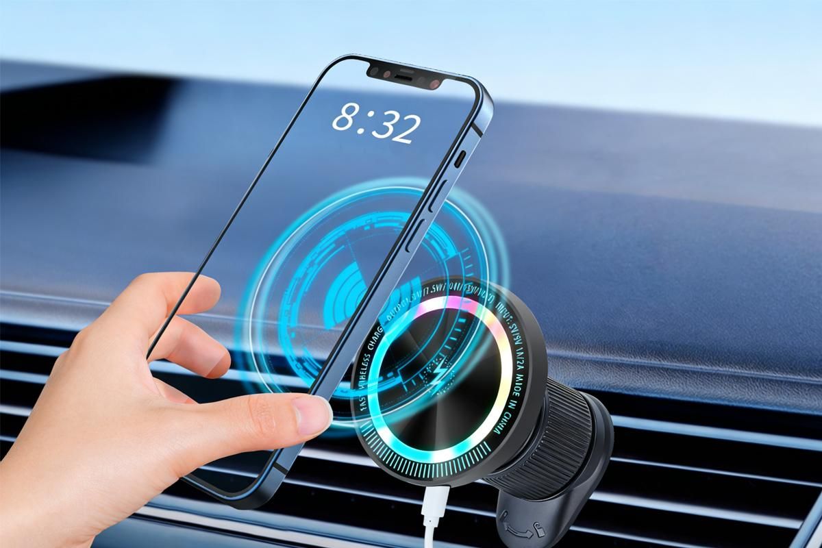 15W Wireless Car Charger Phone Holder Mount Mag Safe for iPhone 12 13 14 Pro Max V1263-JX-6408