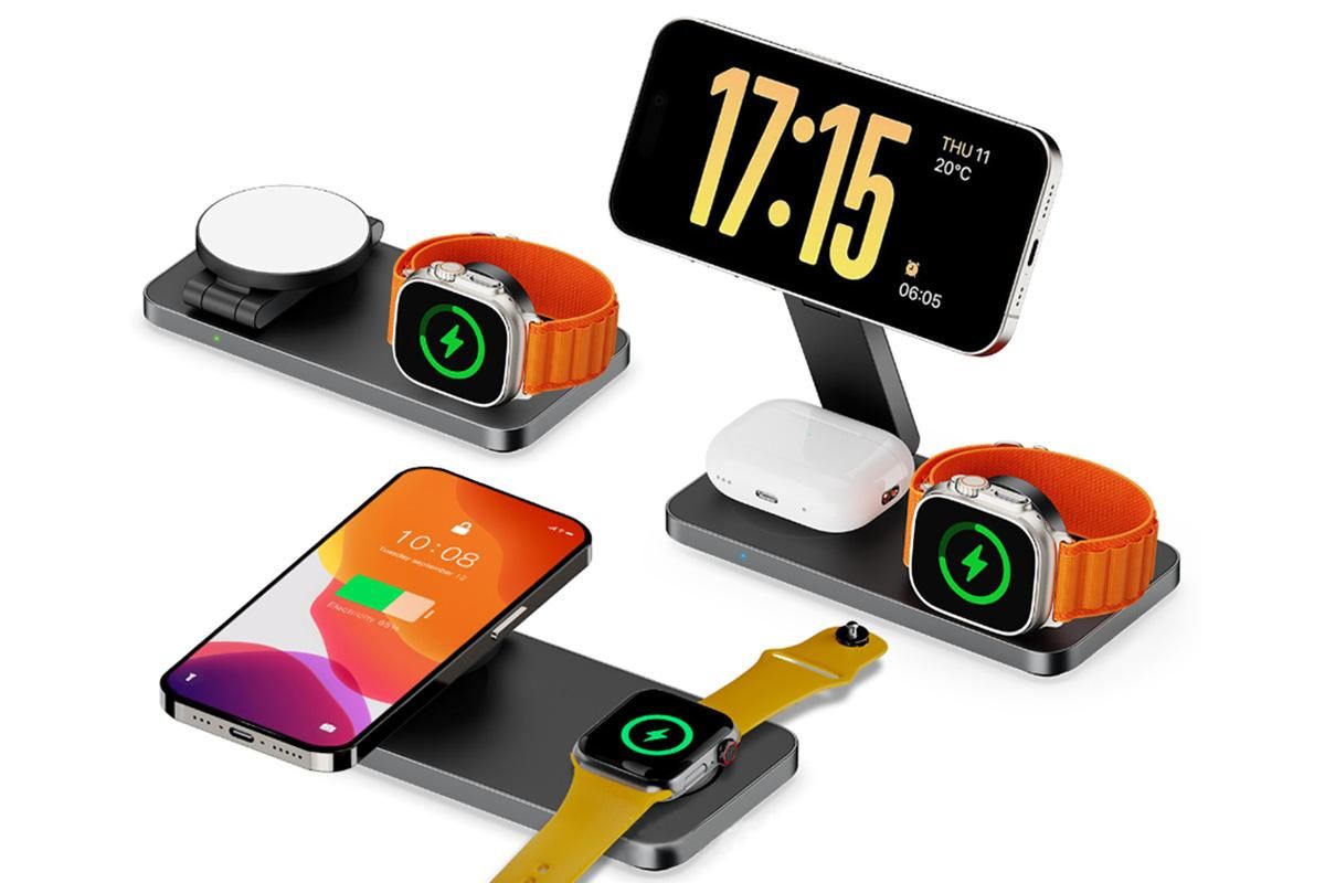 3 in 1 Charging Station for iPhone Wireless Charger Wireless Charger Dock for Apple Watch iPhone AirPods V1263-JX-6410-2