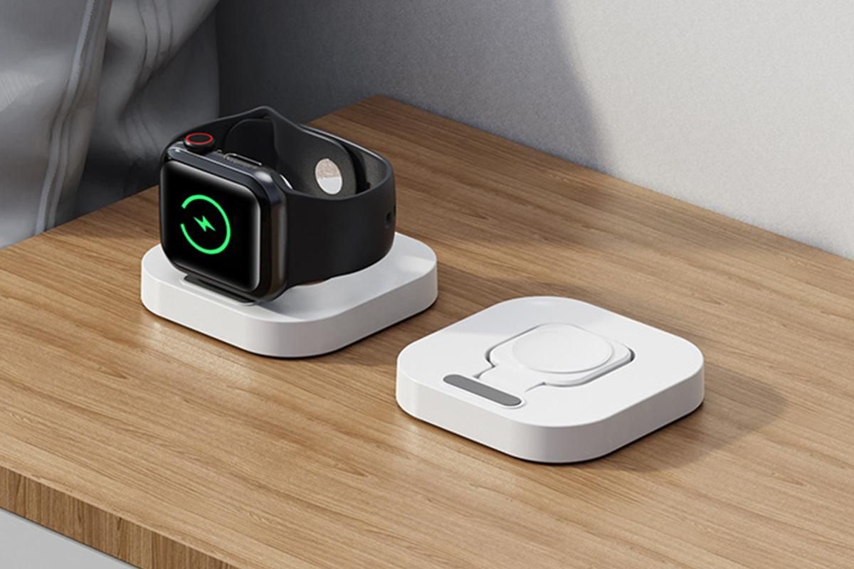 Portable Charging Dock for Apple Watch Wireless Watch Charger Stand Compatible with Apple Watch -White V1263-JX-6415-1