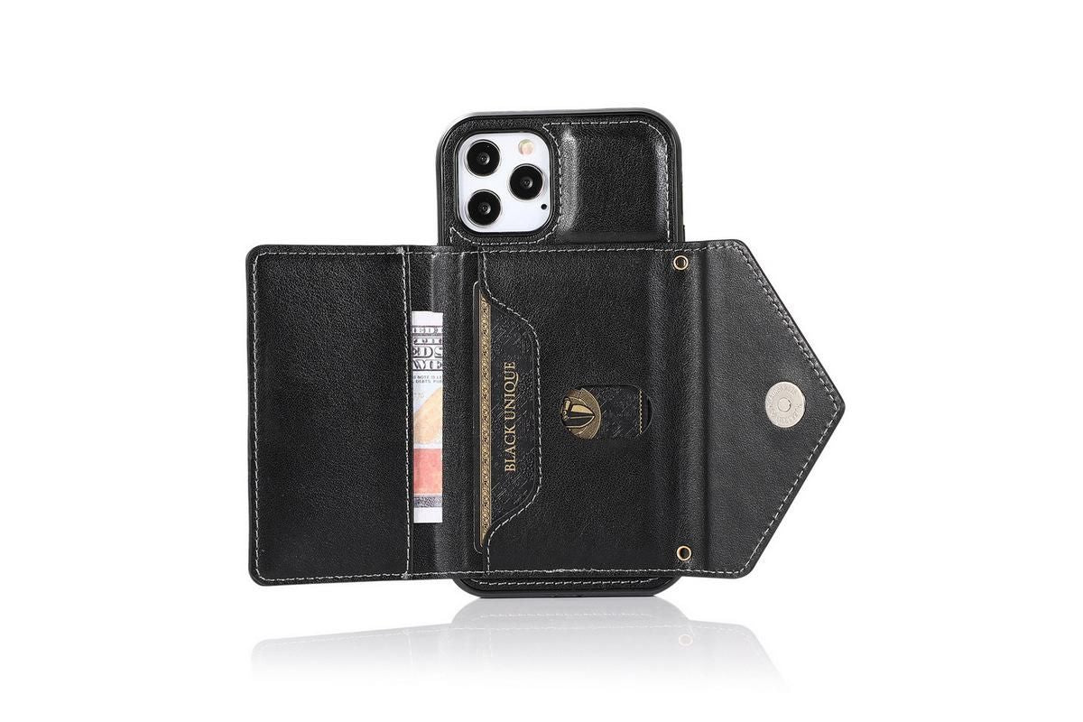 PU Leather Crossbody Phone Case Cover Wallet Card Holder for iPhone 13 Series -Black /iPhone13 Pro Max V1263-JX-6417-3