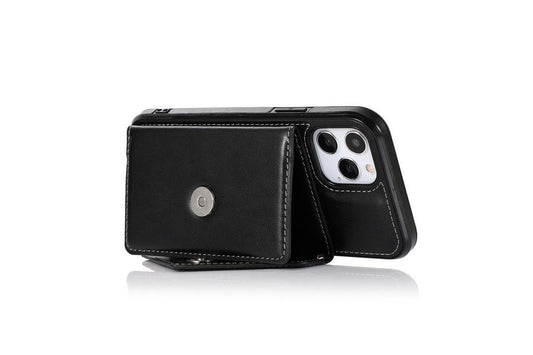 PU Leather Crossbody Phone Case Cover Wallet Card Holder for iPhone 13 Series -Black /iPhone13 mini 5.4 V1263-JX-6417-4