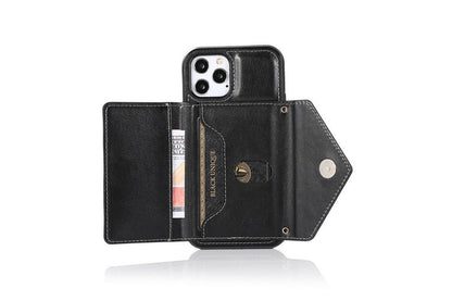 PU Leather Crossbody Phone Case Cover Wallet Card Holder for iPhone 13 Series -Black /iPhone13 mini 5.4 V1263-JX-6417-4