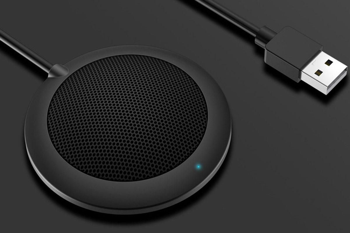 Conference USB Microphone Computer Desktop Mic with LED Indicator Plug and Play V1263-JX-6427