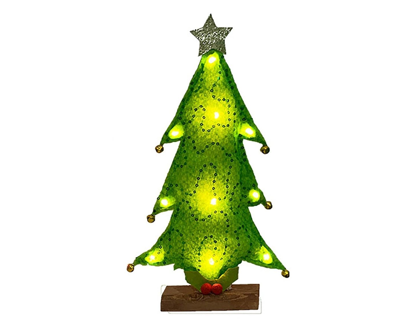 Luminous Mini Christmas Tree Desktop Display Mold Night Light Party Decor Gift-Green V1263-JX-643