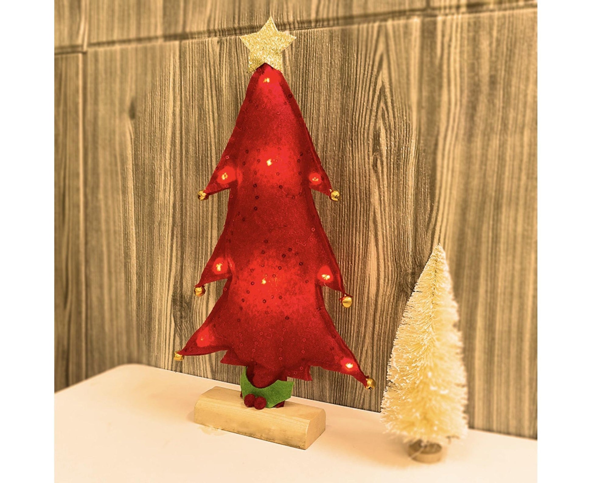 Luminous Mini Christmas Tree Desktop Display Mold Night Light Party Decor Gift-Green V1263-JX-643