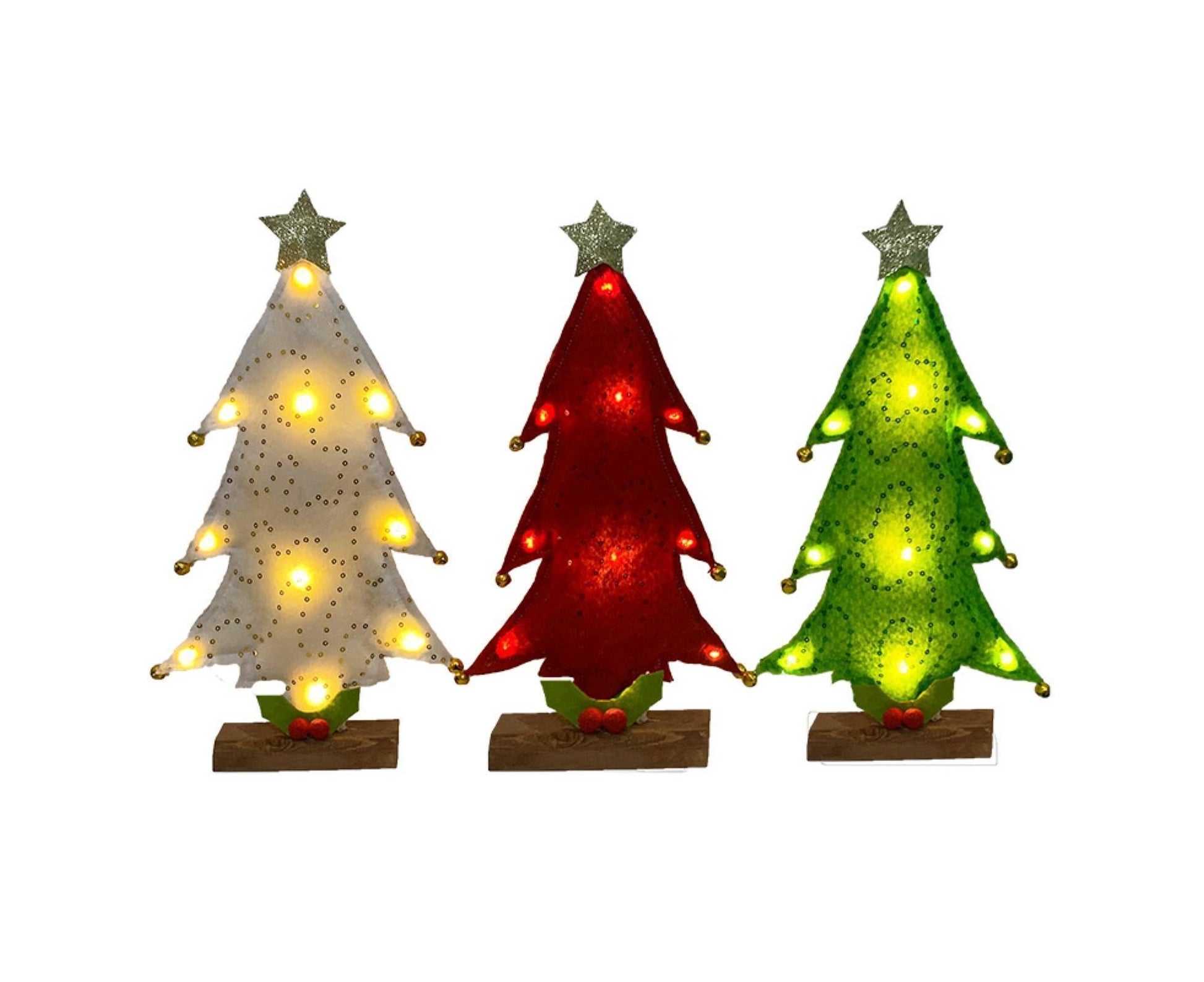 Luminous Mini Christmas Tree Desktop Display Mold Night Light Party Decor Gift-Green V1263-JX-643
