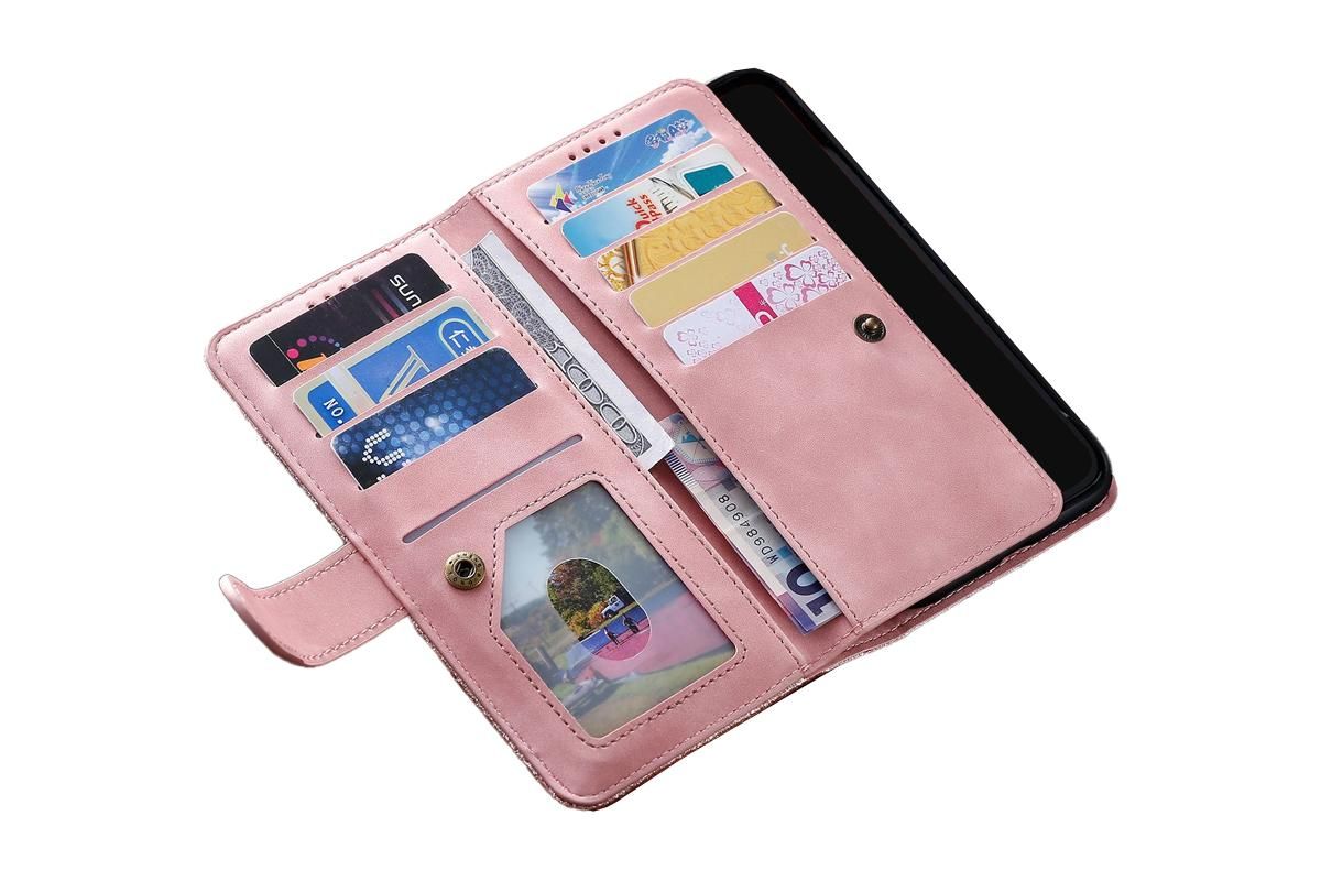 for iPhone 15 Series Case Leather Wallet Flip Cover -Pink /iPhone 15 V1263-JX-6440-2