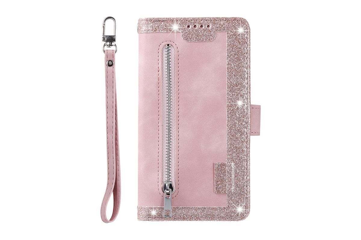 for iPhone 15 Series Case Leather Wallet Flip Cover -Pink /iPhone 15 V1263-JX-6440-2