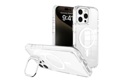 For iPhone 16 Series Phone Case with Stand Full Body Case -White /iPhone 16 V1263-JX-6441-1