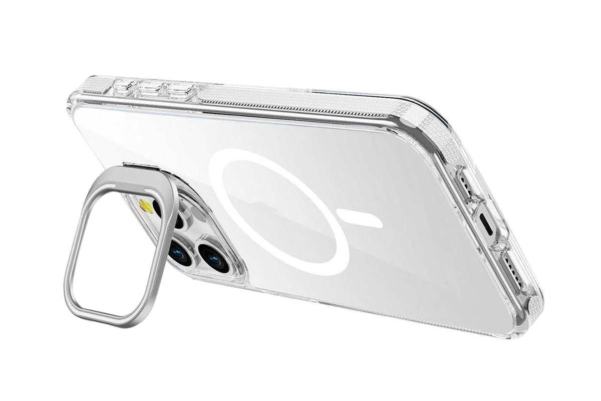 For iPhone 16 Series Phone Case with Stand Full Body Case -White /iPhone 16 Plus V1263-JX-6441-2
