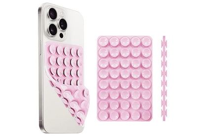 5 Pack Double Sided Silicone Phone Suction Pad 80 Stickers Grip for Car Desk Holder - Pink V1263-JX-6442-2