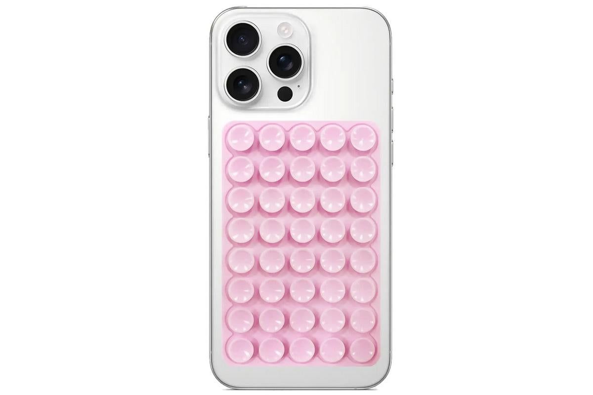 5 Pack Double Sided Silicone Phone Suction Pad 80 Stickers Grip for Car Desk Holder - Pink V1263-JX-6442-2
