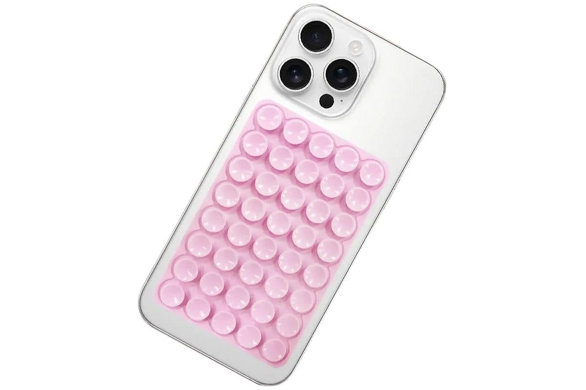 5 Pack Double Sided Silicone Phone Suction Pad 80 Stickers Grip for Car Desk Holder - Pink V1263-JX-6442-2