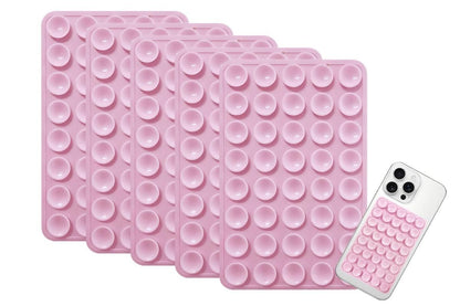 5 Pack Double Sided Silicone Phone Suction Pad 80 Stickers Grip for Car Desk Holder - Pink V1263-JX-6442-2