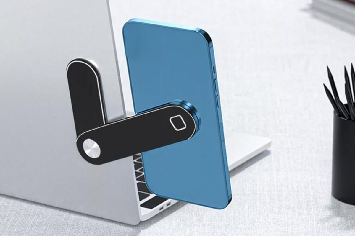 Portable PC Laptop Phone Holder Screens Expansion Mobile Side Mount Holder -Black V1263-JX-6444-3
