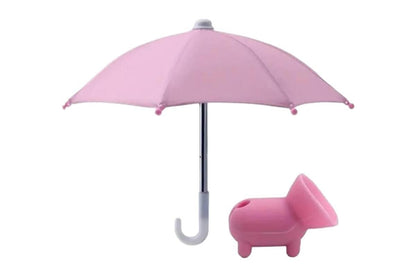 Phone Umbrella with Suction Cup Stand Universal Adjustable Piggy Anti-Glare Sun Shade -Pink V1263-JX-6445-1