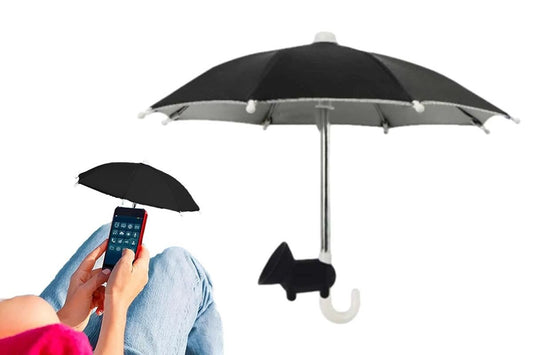 Phone Umbrella with Suction Cup Stand Universal Adjustable Piggy Anti-Glare Sun Shade -Black V1263-JX-6445-2