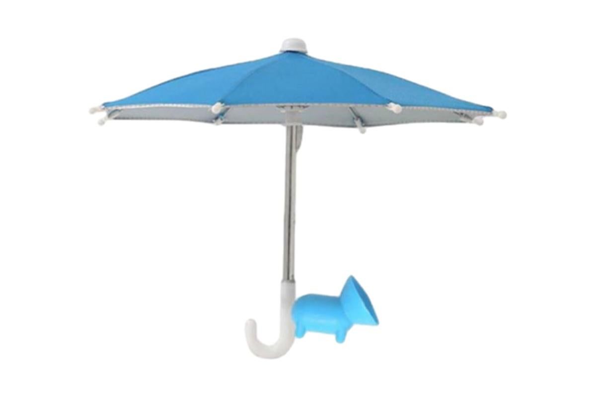 Phone Umbrella with Suction Cup Stand Universal Adjustable Piggy Anti-Glare Sun Shade -Sky Blue V1263-JX-6445-3