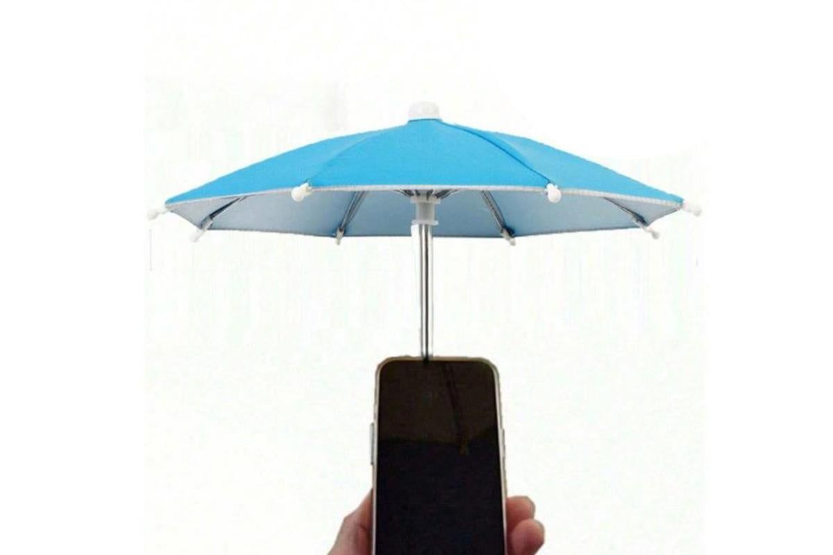 Phone Umbrella with Suction Cup Stand Universal Adjustable Piggy Anti-Glare Sun Shade -Sky Blue V1263-JX-6445-3
