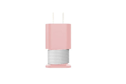 Silicone Charger Protector with Cord Wrap for Apple Phone 18W/20W Charger -Black & Pink V1263-JX-6448-1