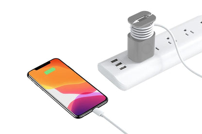 Silicone Charger Protector with Cord Wrap for Apple Phone 18W/20W Charger -Gray & White V1263-JX-6448-2