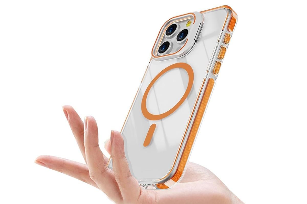 For iPhone 16 Series Phone Case with Stand Full Body Case -Orange /iPhone 16 V1263-JX-6450-2