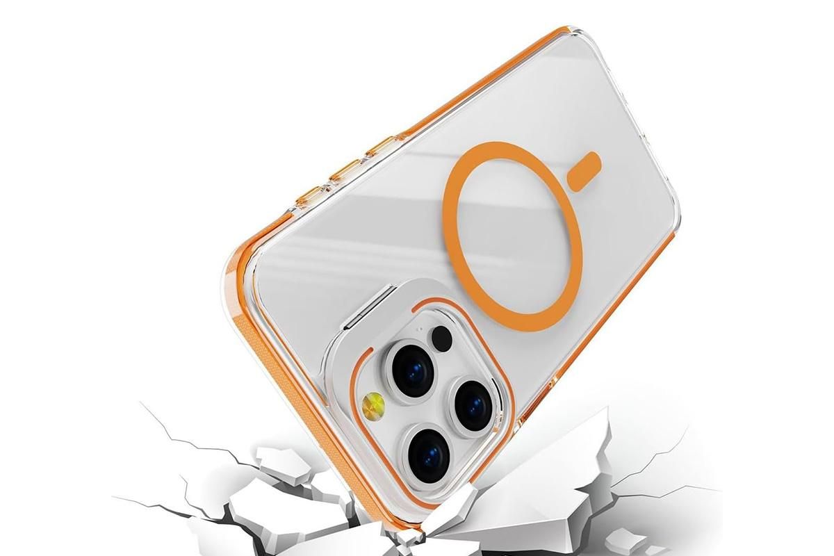 For iPhone 16 Series Phone Case with Stand Full Body Case -Orange /iPhone 16 V1263-JX-6450-2