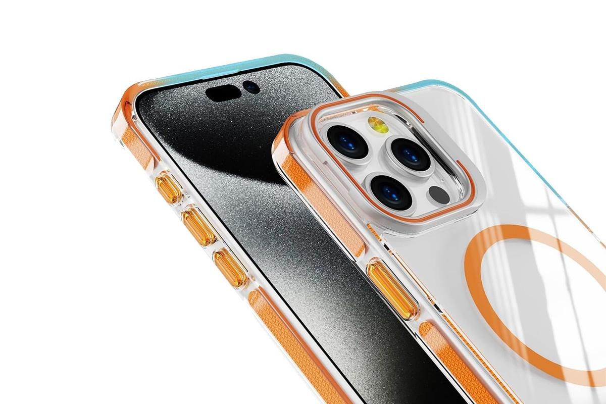 For iPhone 16 Series Phone Case with Stand Full Body Case -Orange /iPhone 16 V1263-JX-6450-2