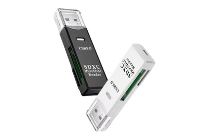 2 In 1 USB 3.0 Card Memory Reader High Speed SD SDHC SDXC Micro Writer Adapter - Black V1263-JX-6451-1