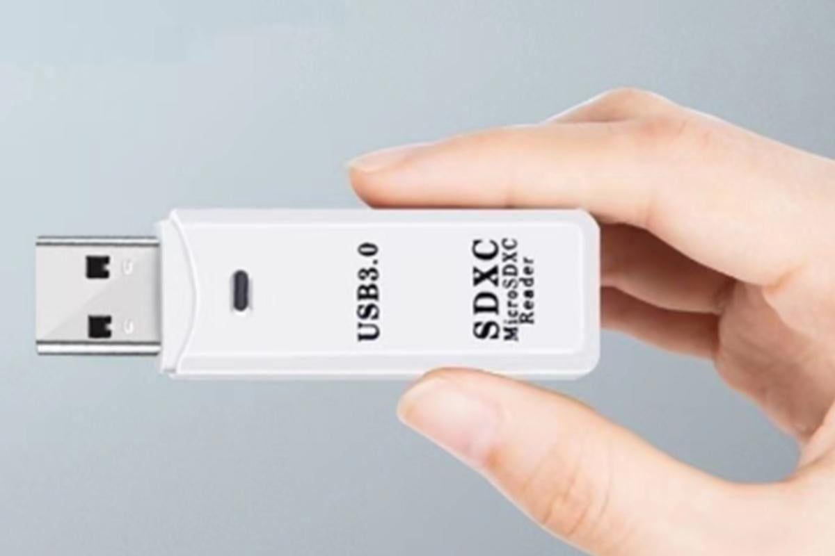 2 In 1 USB 3.0 Card Memory Reader High Speed SD SDHC SDXC Micro Writer Adapter - White V1263-JX-6451-2
