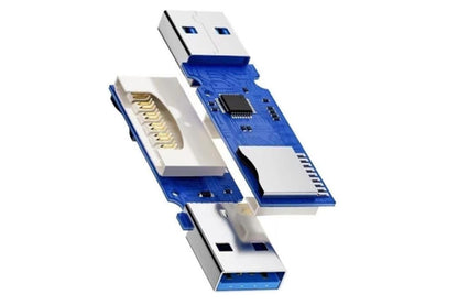 2 In 1 USB 3.0 Card Memory Reader High Speed SD SDHC SDXC Micro Writer Adapter - White V1263-JX-6451-2