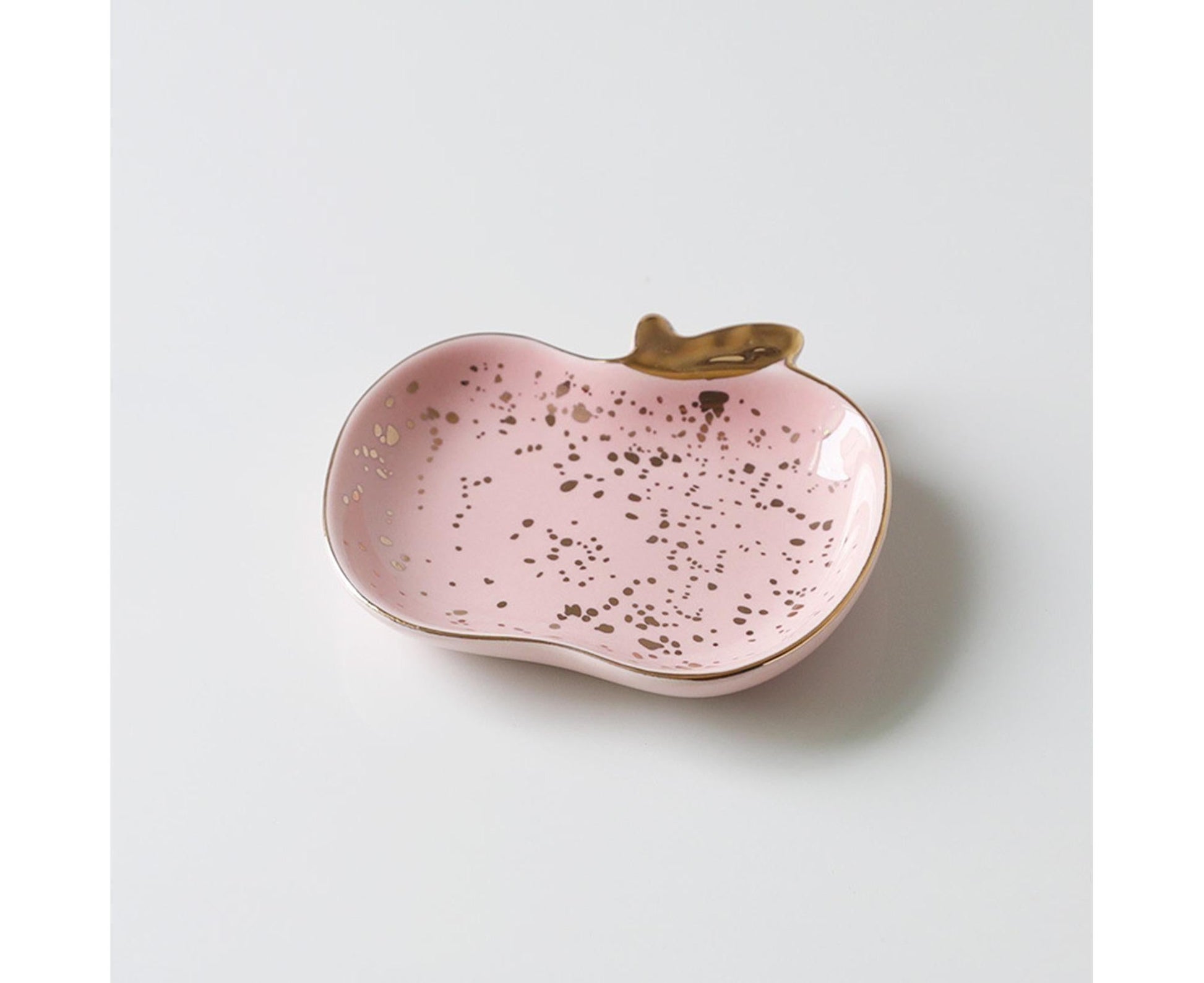 Jewelry Dish Cute Multi-purpose Ceramic Earrings Decorative Display Bowl for Indoor-Pink V1263-JX-646