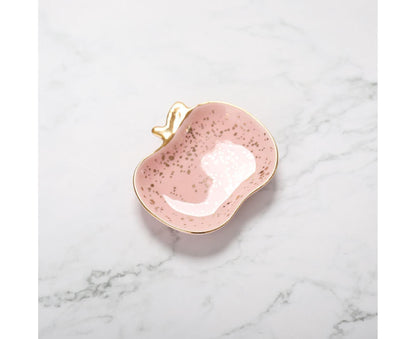 Jewelry Dish Cute Multi-purpose Ceramic Earrings Decorative Display Bowl for Indoor-Pink V1263-JX-646