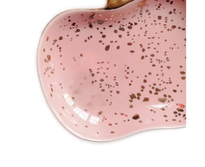 Jewelry Dish Cute Multi-purpose Ceramic Earrings Decorative Display Bowl for Indoor-Pink V1263-JX-646