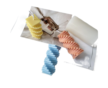 Candle Mold Non-stick DIY Silica Gel Rotating Cylinder Epoxy Resin Mold Home Ornament -White V1263-JX-648