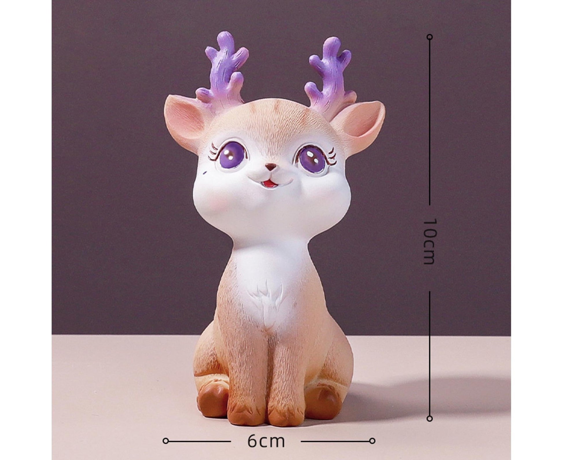 Cartoon Small Deer Resin Reindeer Craft Miniature Desktop Ornaments Car Decor- B V1263-JX-649