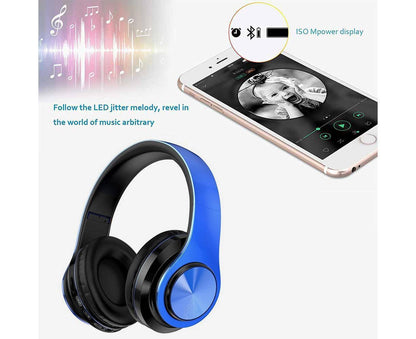 Bluetooth Headphones - Foldable & Lightweight - Wireless Stereo Headset with Mic for Travel/PC V1263-JX-65