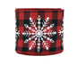 Imitation Flax Xmas Ribbon-Red Black 6cm V1263-JX-650