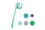 Electric Body Brush for Back with 5 Interchangeable Heads Long Handle for Spa Shower - Green V1263-JX-6500