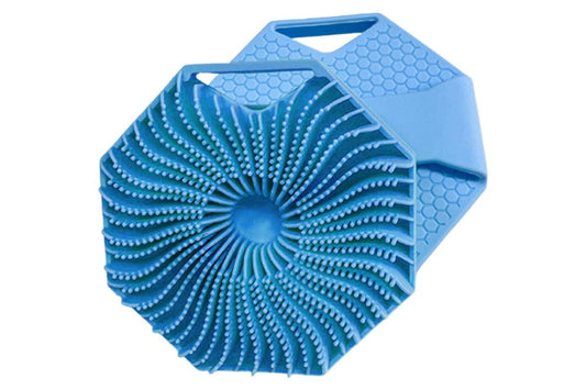 Silicone Body Cleansing Brush Shower Scrubber Gentle Exfoliating and Massage for all Kinds of Skin -Blue V1263-JX-6501-2
