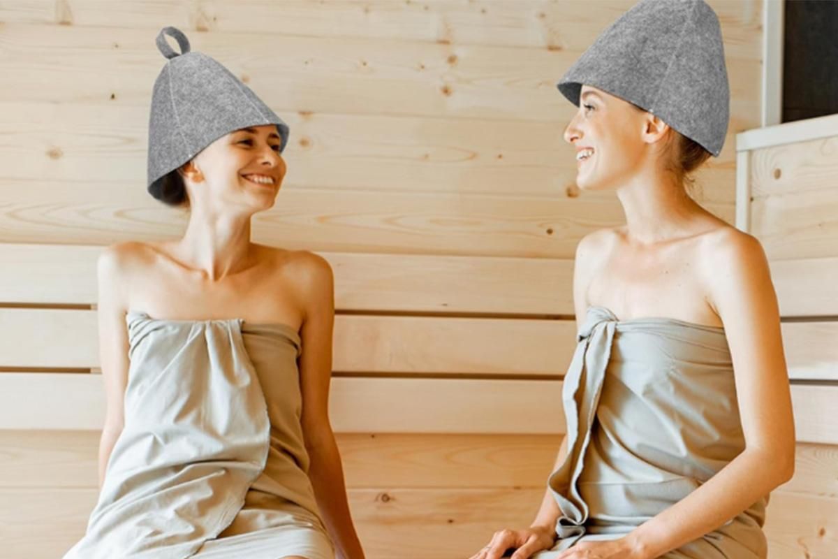 2-Pack Felt Sauna Hats - Quick Dry Bath Caps for Spa & Swimming (23x25cm) V1263-JX-6503