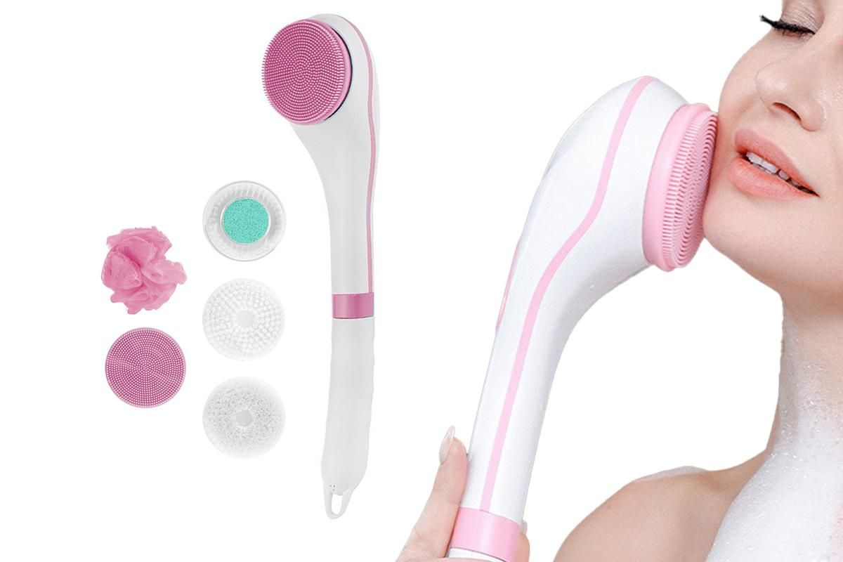Rechargeable Body Brush Kit with Long Handle -Blue V1263-JX-6504-1