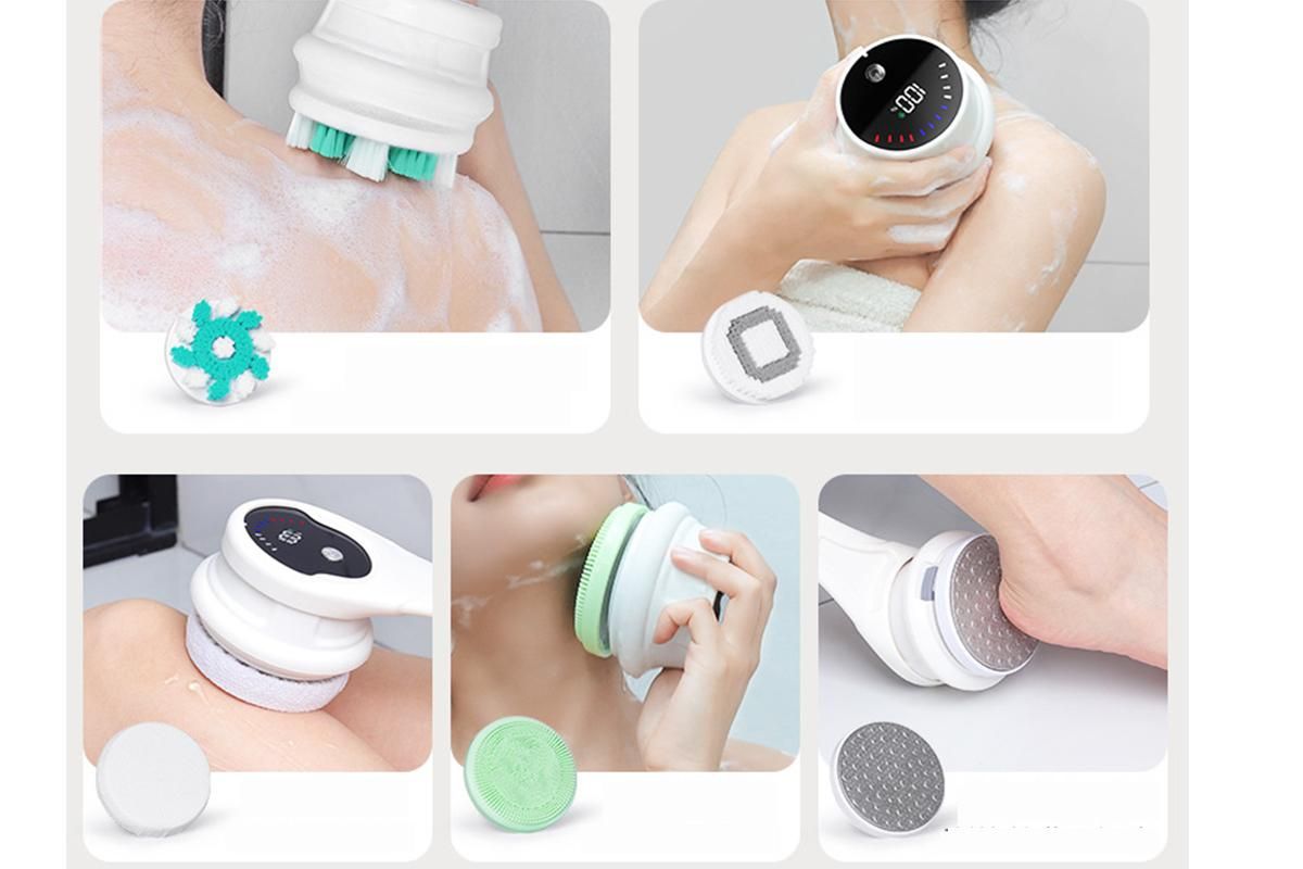 Electric Back Scrubber Body Brush Exfoliating Bath Brush for Shower - Green V1263-JX-6505-1
