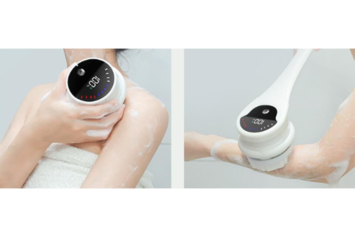 Electric Back Scrubber Body Brush Exfoliating Bath Brush for Shower - Pink V1263-JX-6505-3