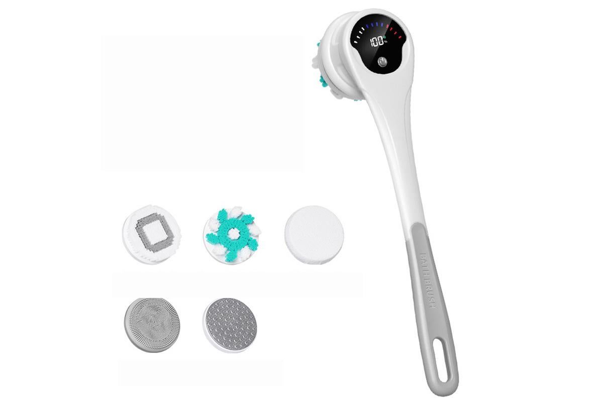 Electric Back Scrubber Body Brush Exfoliating Bath Brush for Shower - Pink V1263-JX-6505-3