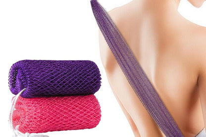 2PCS African Net Sponge Body Scrubber for Exfoliating and Bathing - Purple & Pink V1263-JX-6508-1