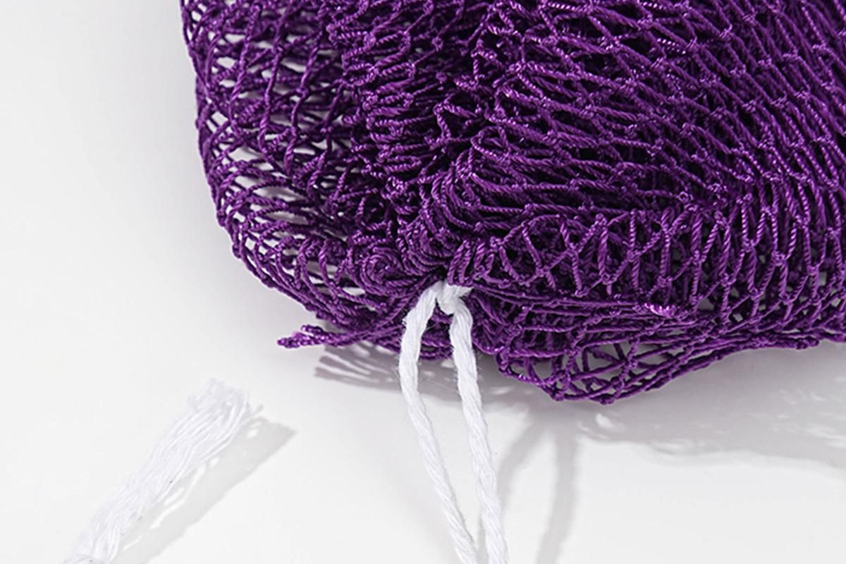 2PCS African Net Sponge Body Scrubber for Exfoliating and Bathing - Purple & Pink V1263-JX-6508-1